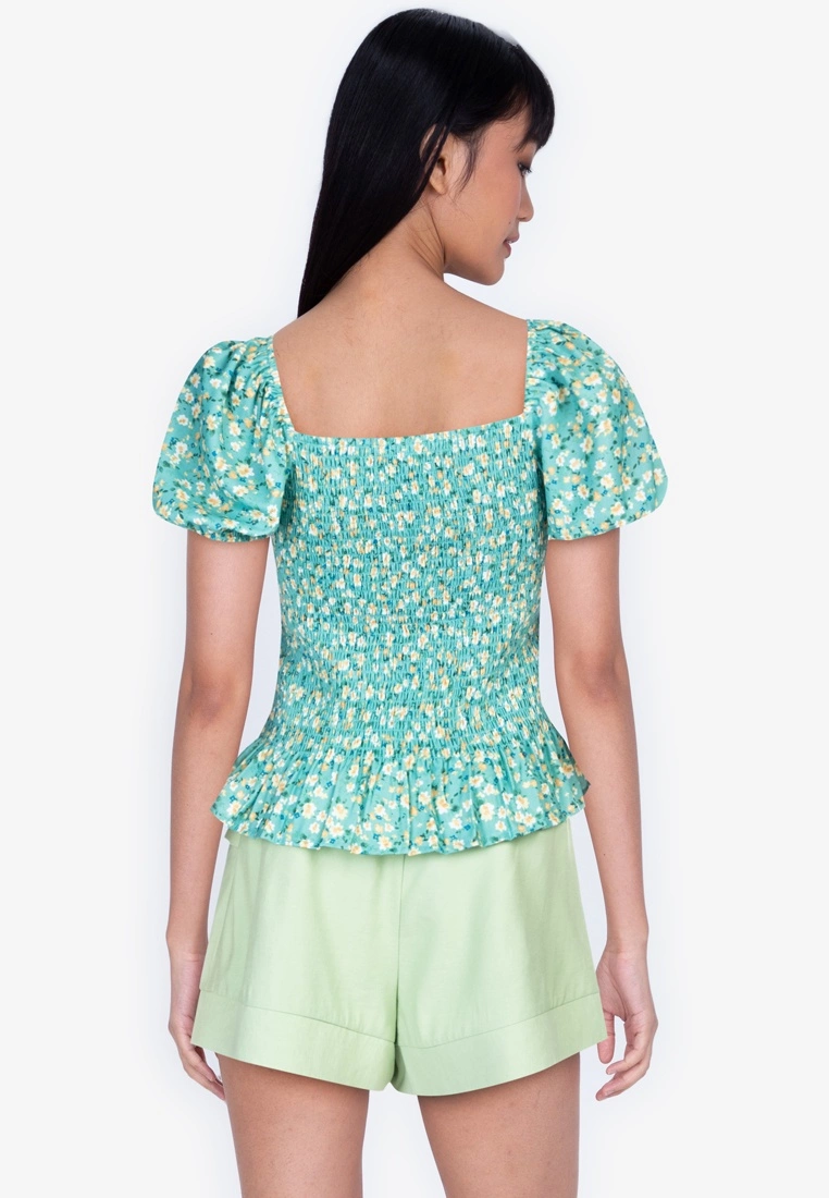 ZALORA BASICS Square Neck Puff Sleeve Top - Billede 2