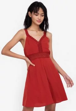 ZALORA BASICS Lace Trim Mini Dress