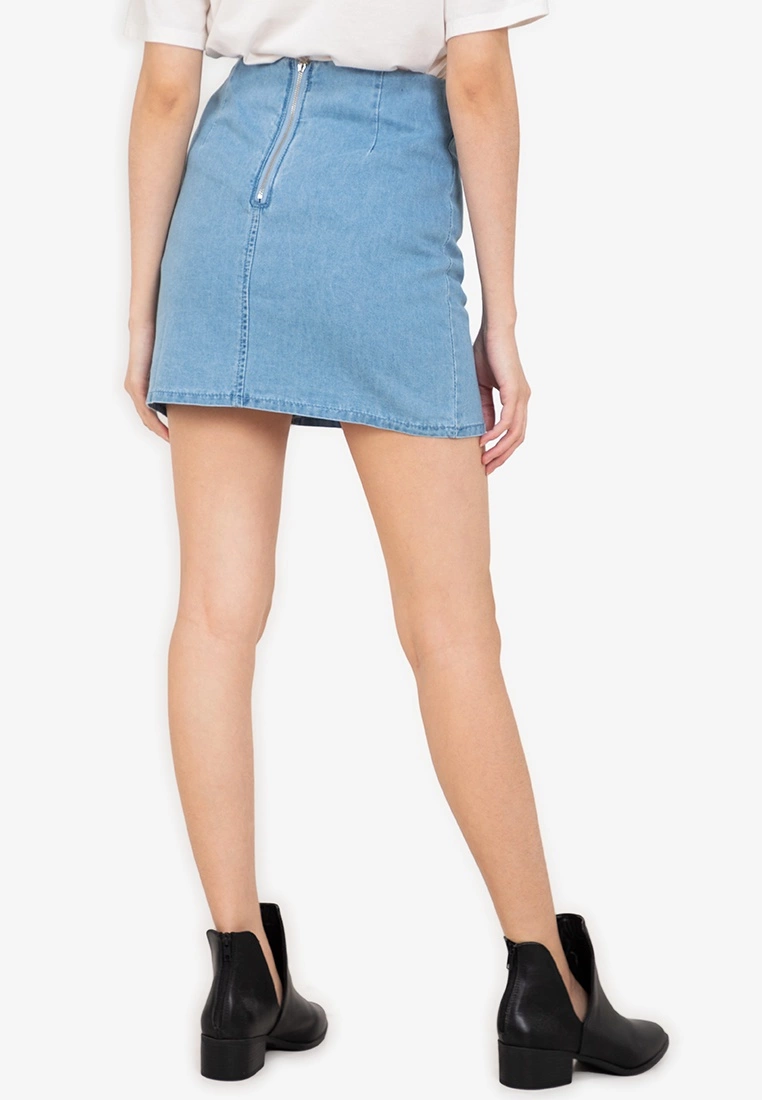 ZALORA BASICS Split Front Mini Denim Skirt - Billede 2