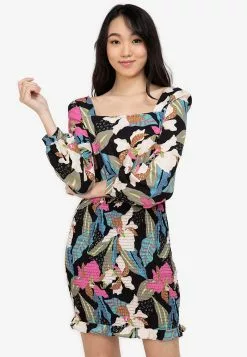 ZALORA BASICS 100% Recycled Polyester Smocked Dress