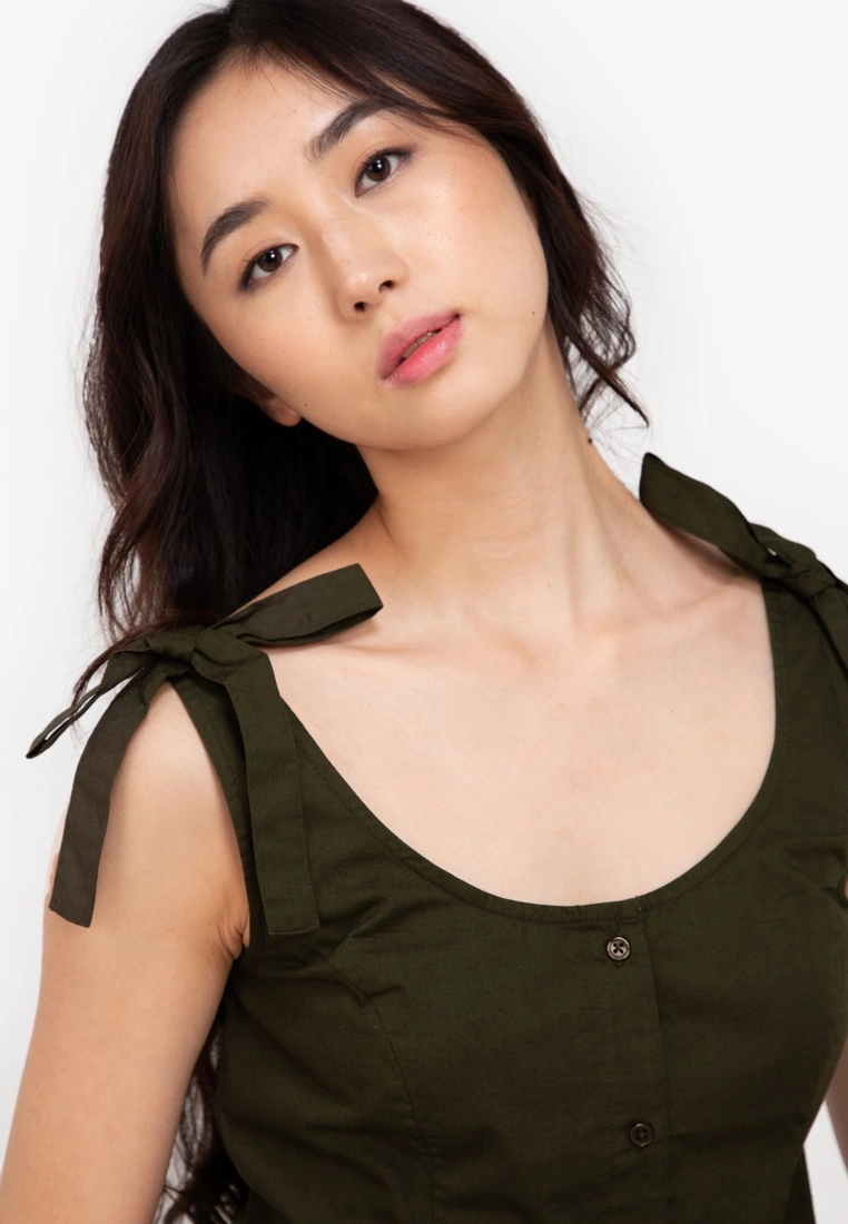 ZALORA BASICS Button Up Shoulder Tie Mini Dress - Billede 3