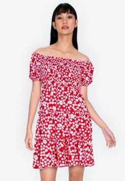 ZALORA BASICS Smock Detail Off Shoulder Dress