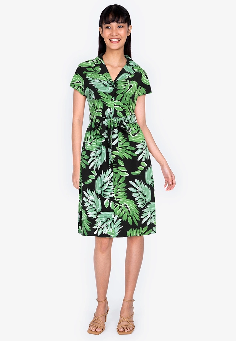 ZALORA BASICS Button Down Midi Dress with Sash - Billede 4