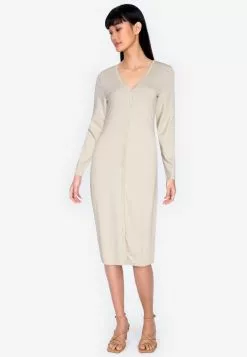 ZALORA BASICS Jersey Button Down Dress