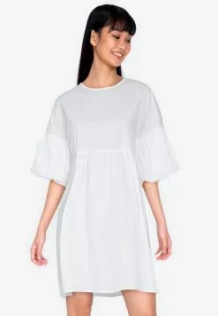 ZALORA BASICS Puff Sleeve Babydoll Dress