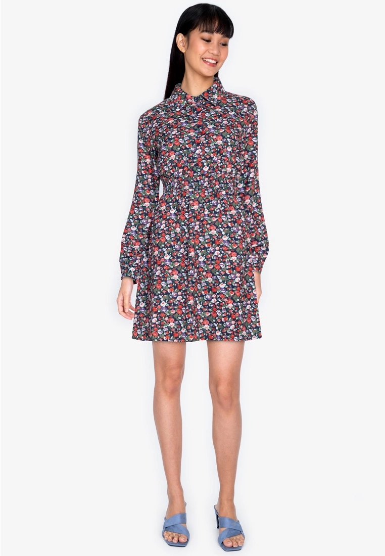 ZALORA BASICS Smocked Waist Shirt Dress - Billede 4