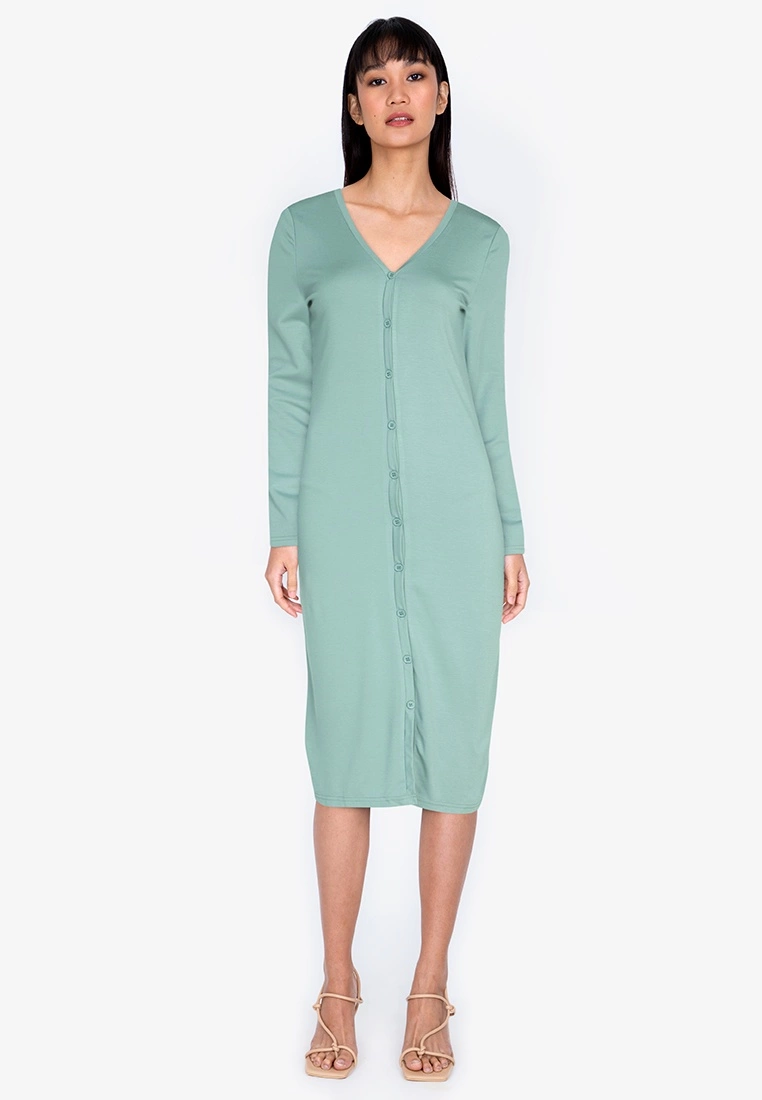 ZALORA BASICS Jersey Button Down Dress
