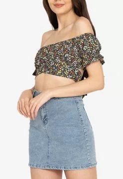 ZALORA BASICS Off Shoulder Crop Top