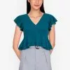 ZALORA BASICS Ruffle Hem Babydoll Top