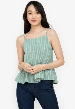 ZALORA BASICS Tie Back Ruffle Hem Top