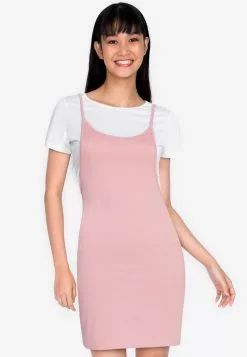 ZALORA BASICS Tie Shoulder 2-in-1 Dress