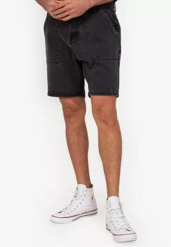 ZALORA BASICS Ripped Bermuda Denim Shorts