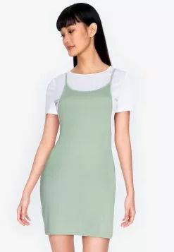 ZALORA BASICS Tie Shoulder 2-in-1 Dress