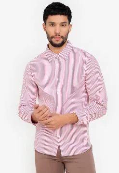 ZALORA BASICS Bengal Stripes Slim Fit Shirt