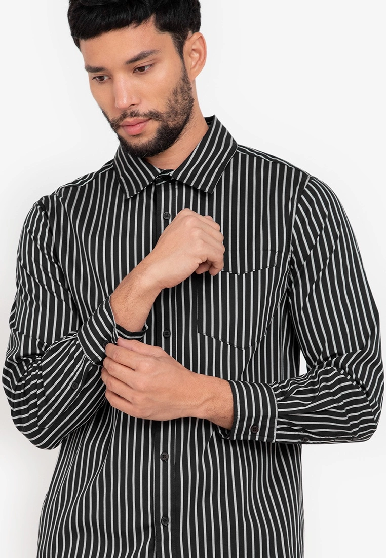 ZALORA BASICS Pencil Stripes Regular Fit Shirt - Billede 3
