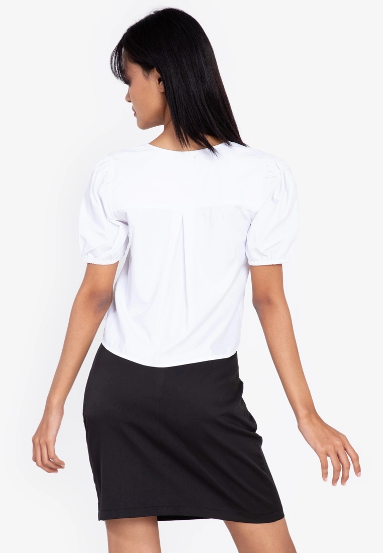 ZALORA BASICS Short Sleeve Button Front Blouse - Billede 6