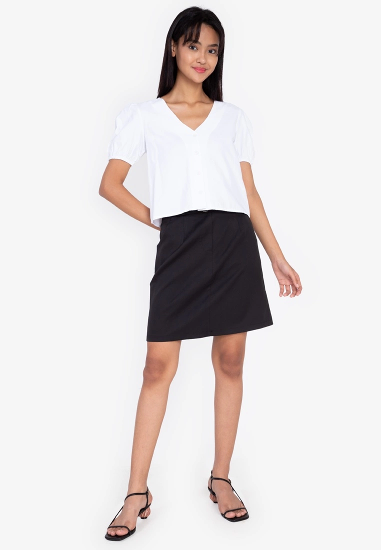 ZALORA BASICS Short Sleeve Button Front Blouse - Billede 8