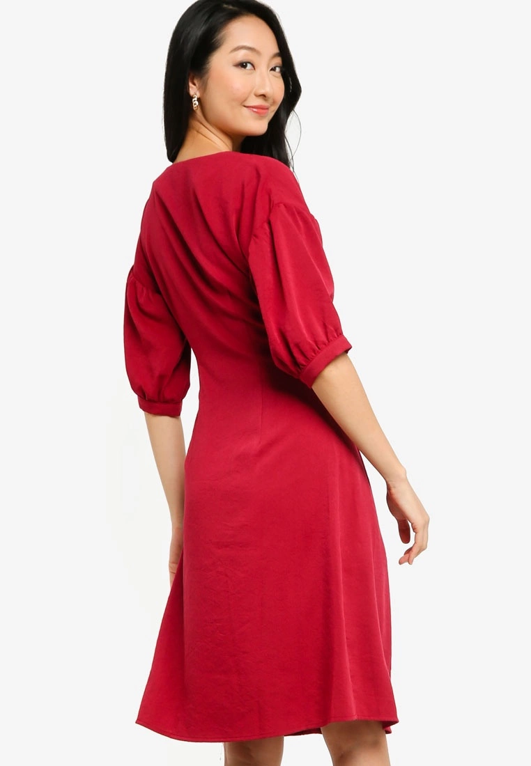 ZALORA BASICS Balloon Sleeves Midi Dress - Billede 2