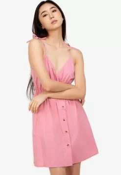 ZALORA BASICS Overlap Shoulder Tie Dress