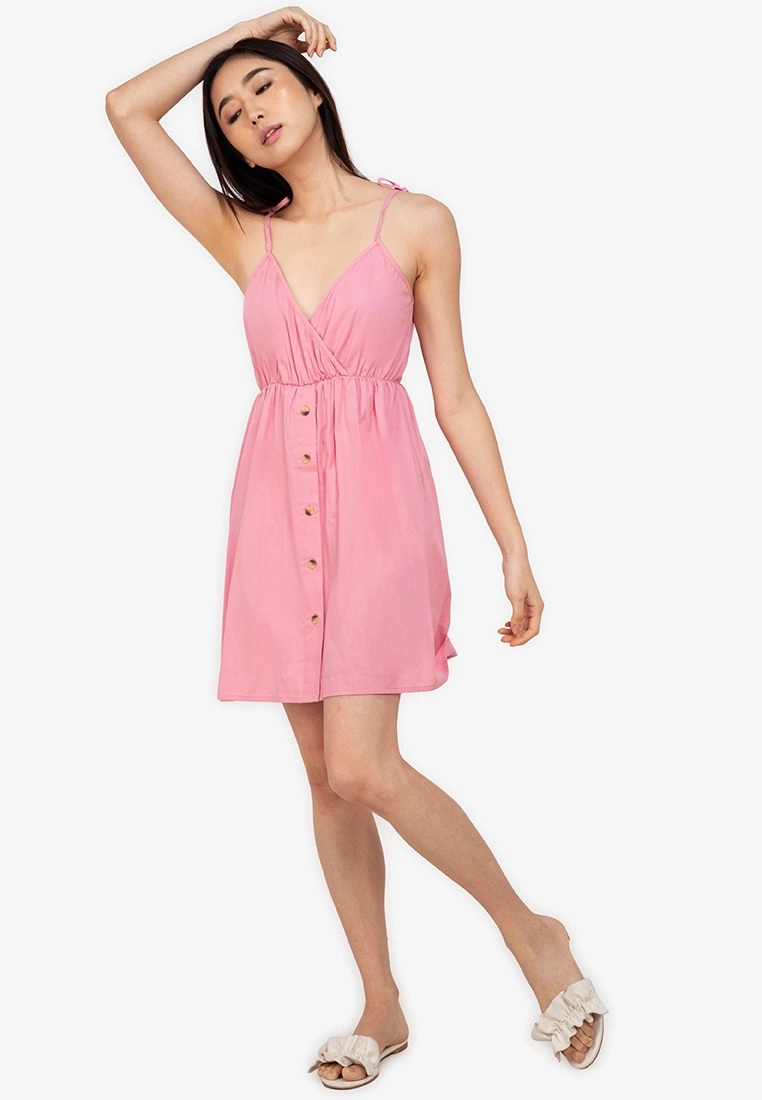 ZALORA BASICS Overlap Shoulder Tie Dress - Billede 4