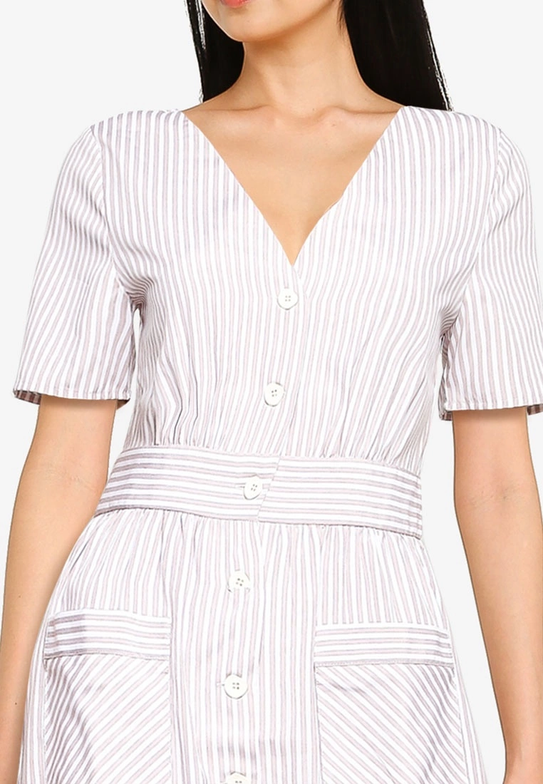 ZALORA BASICS Button Down Striped Dress - Billede 3