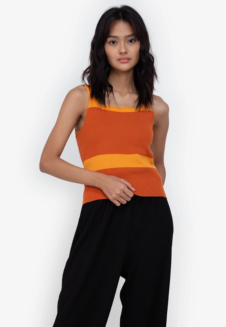 ZALORA BASICS Panelled Knit Top
