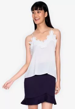 ZALORA BASICS Lace Trim Cami Top