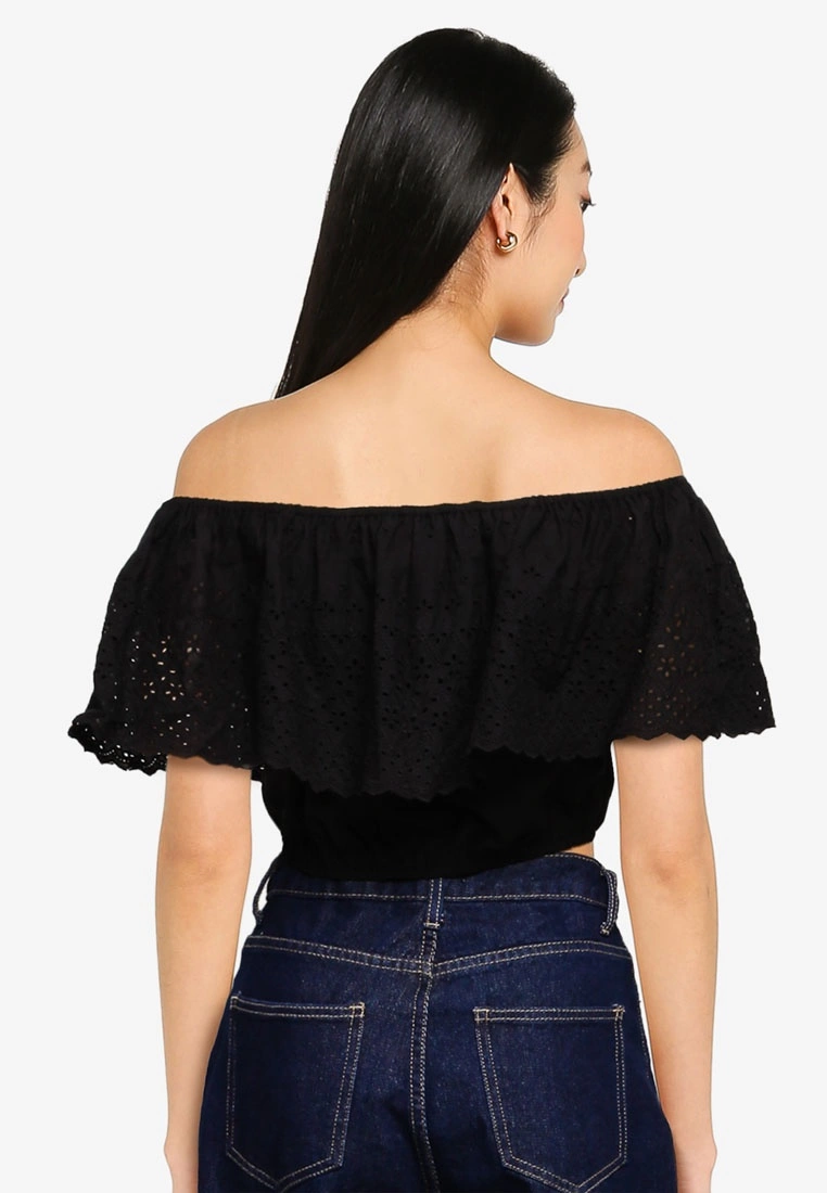 ZALORA BASICS Eyelet Frill Crop Top - Billede 2