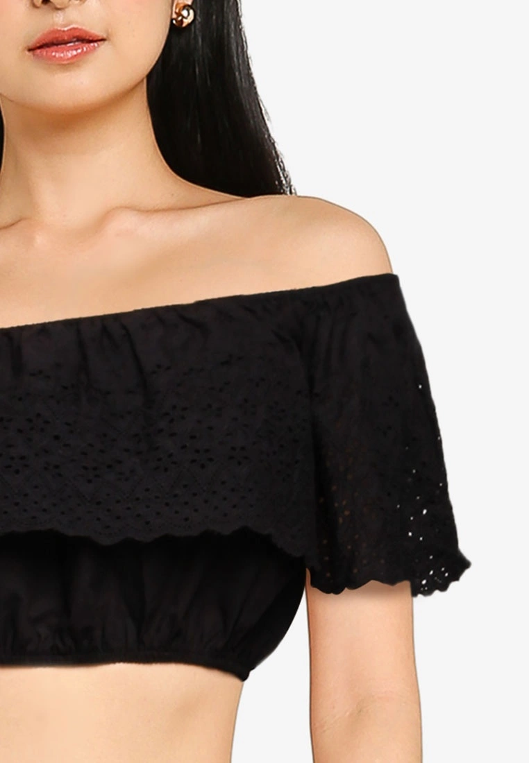 ZALORA BASICS Eyelet Frill Crop Top - Billede 3