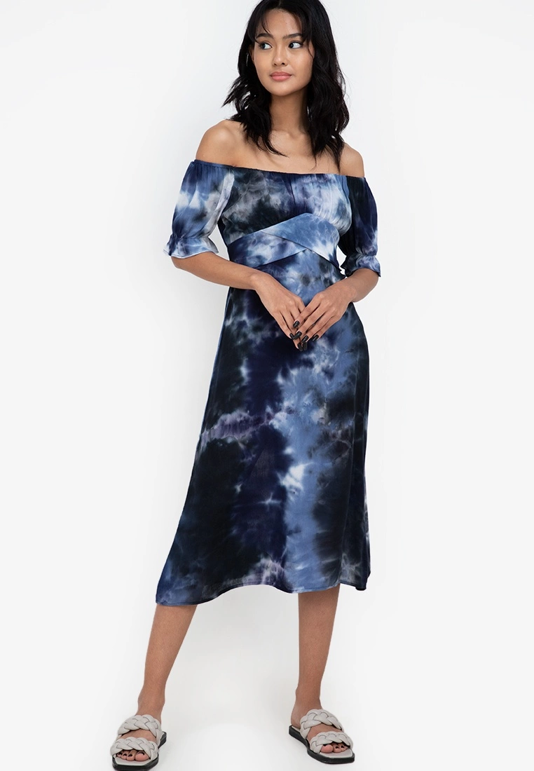 ZALORA BASICS Off Shoulder Sweetheart Midi Dress - Billede 4