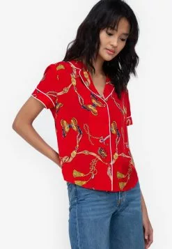 ZALORA BASICS Collared Shirt With Piping Detail