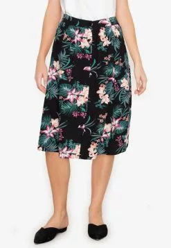 ZALORA BASICS Button Down Skirt with Slit
