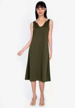 ZALORA BASICS Ribbon Tie Back Dress