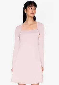 ZALORA BASICS Square Neck Mini Dress