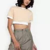 ZALORA BASICS Contrast Trim Cropped Top