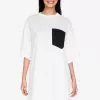 ZALORA BASICS Contrast Pocket Oversized T-shirt Dress