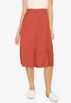 ZALORA BASICS Assymetric Pleated Midi Skirt