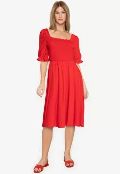 ZALORA BASICS Square Neck Midi Dress
