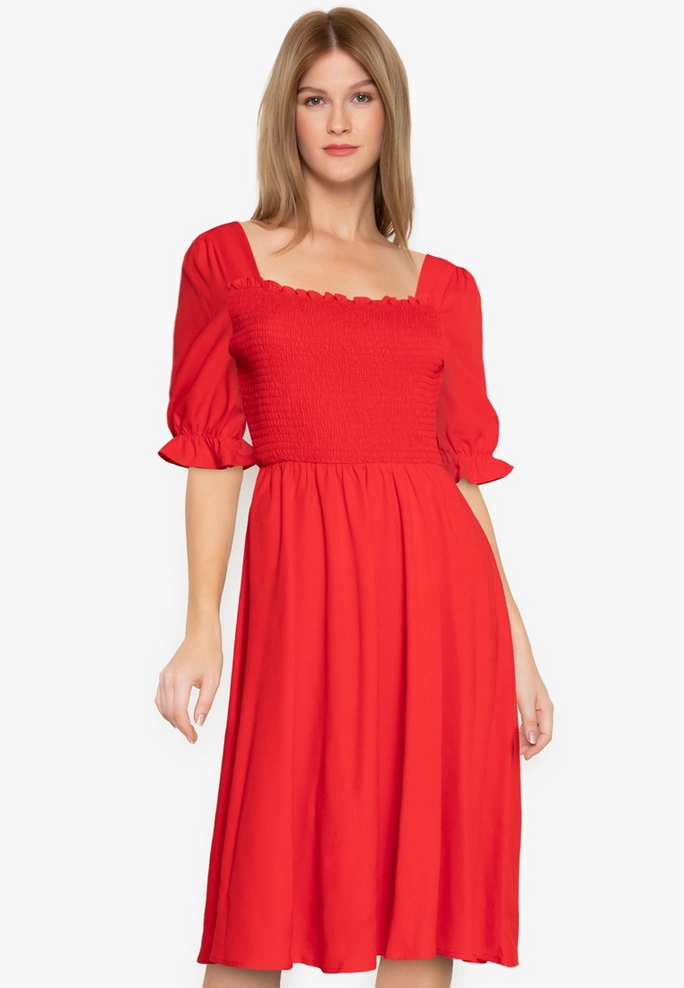 ZALORA BASICS Square Neck Midi Dress - Billede 4