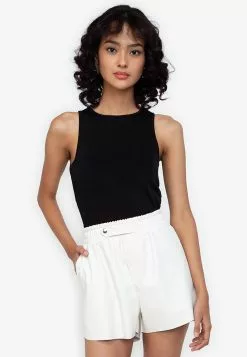 ZALORA BASICS Textured Halter Neck Top
