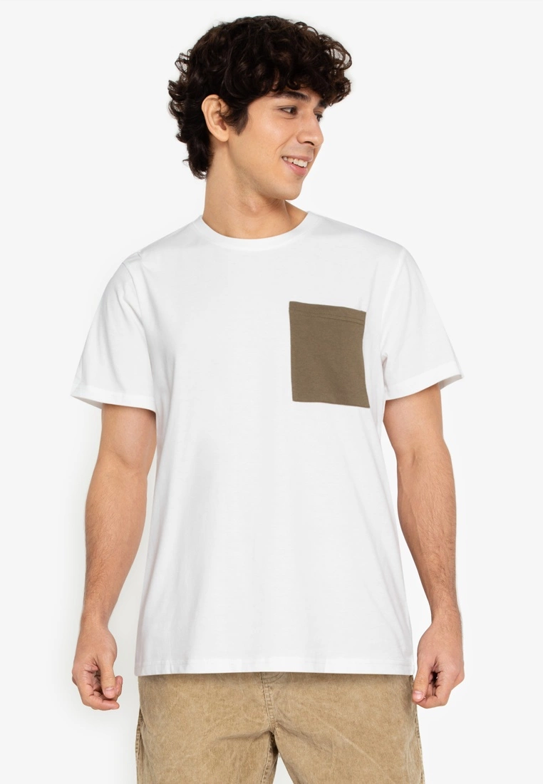 ZALORA BASICS Contrast Pocket T-Shirt