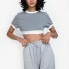 ZALORA BASICS Contrast Trim Cropped Top