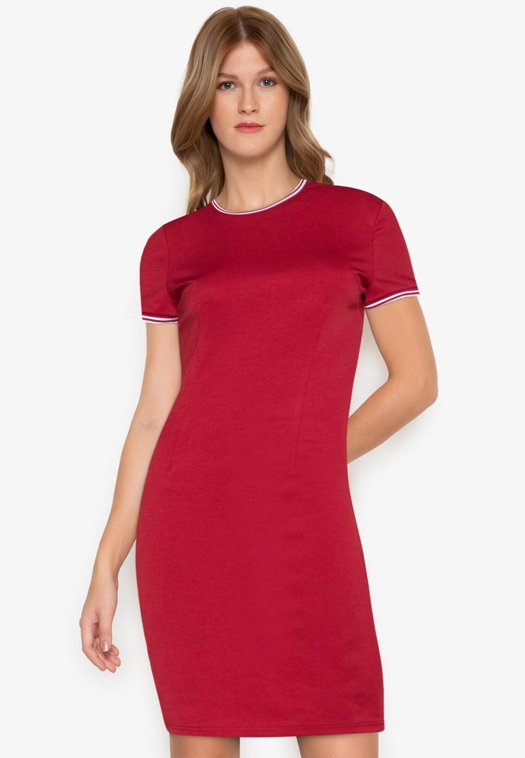 ZALORA BASICS Contrast Trim Bodycon Dress