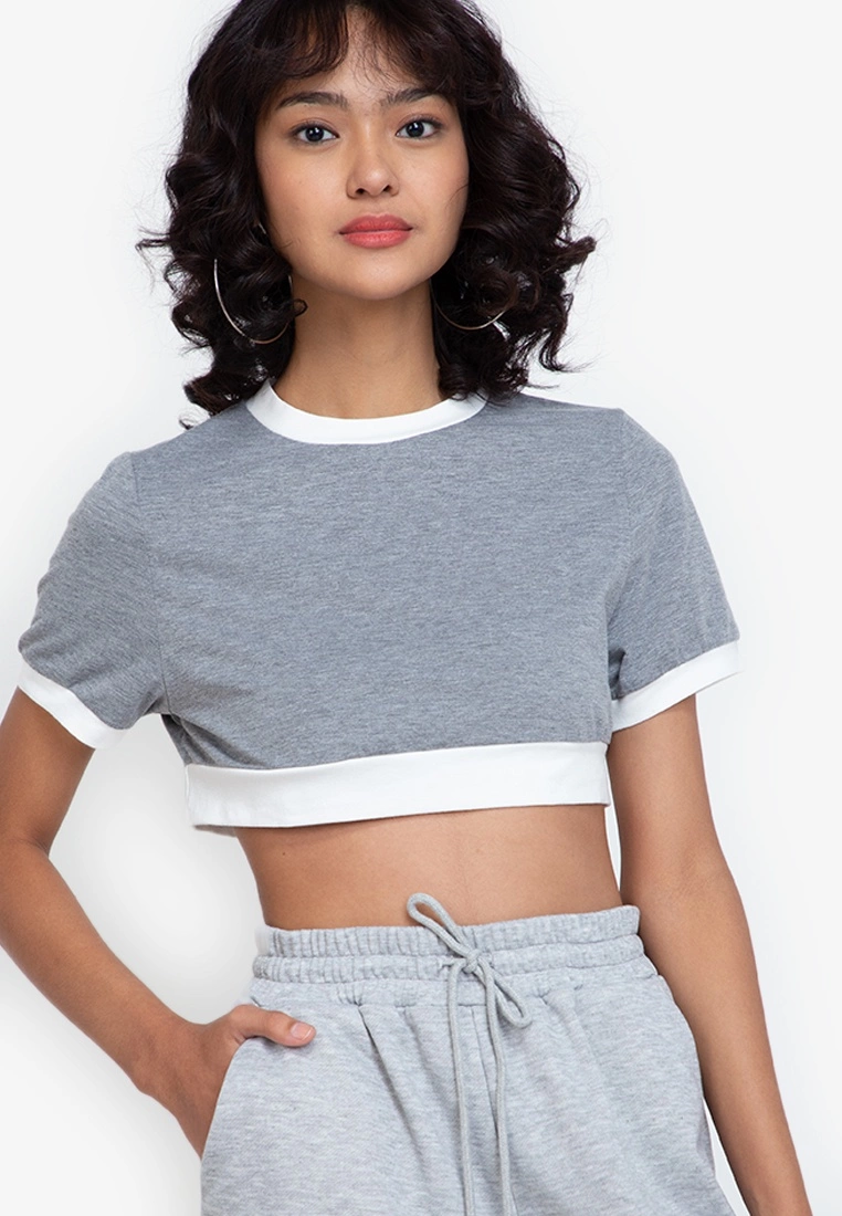 ZALORA BASICS Contrast Trim Cropped Top - Billede 3